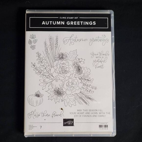 Stampin’ Up! Autumn Greetings Cling Stamp Set – Retired Fall Floral Leaves NEW - Picture 1 of 6